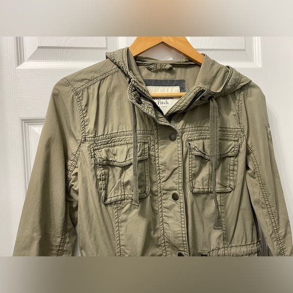 Abercrombie & Fitch Olive Green Full Zip Military Utility Jacket Women's Small - Picture 3 of 10